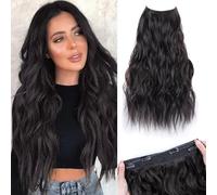 Onda Lunga Sintetica Invisibile 4 Clip In Estensioni Per Capelli Ombre Naturale Nero Biondo Linea Di Pesce Capelli Finti Pezzo Unico