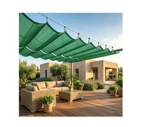 Onda retrattile a forma di U, vela parasole a forma di U, tenda da esterno for patio, resistente ai raggi UV al 90%, durevole, traspirante for terrazza sul ponte(W1.6*L18m/W5.24*L59.05ft)