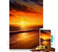 Onde al tramonto sull'oceano Puzzle da 1000 pezzi Allenamento mentale Incastro perfetto Nessun spazio vuoto Attività per rafforzare i legami affettivi (38x52cm)