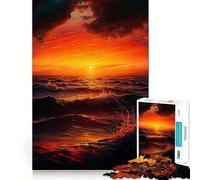 Onde al tramonto sull'oceano Puzzle da 1000 pezzi per ragazzi Richiamo Divertente Gioco Incastro perfetto Senza spazi vuoti Attività divertente per tutta la famiglia (38x52cm)