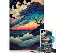 Onde del Tramonto Puzzle da 1000 pezzi per adulti Gioco di memoria e apprendimento Incastri precisi,senza spazi vuoti Attività rilassante per pause mentali (38x52cm)