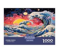 Onde dello stile giapponese Puzzle Giochi Edugattoivo 1000 Elementi Classici Onda del mare Puzzle Decorazione Perfetta Giochi-rompicapo Per Adulti E Ragazzi 70x50cm/1000pcs