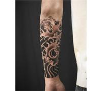 Onde di due braccia Adesivi per tatuaggi a base di erbe, succo semi-permanente, impermeabile per due settimane di lunga durata, adesivo per tatuaggio tatuaggio finto