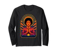 Onde di Preghiera meditativa e Sole, Vibrante Arte illuministica Maglia a Manica