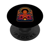 Onde di preghiera meditativa e sole, vibrante arte illuministica PopSockets PopGrip Adesivo