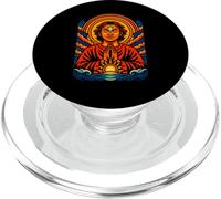 Onde di preghiera meditativa e sole, vibrante arte illuministica PopSockets PopGrip per MagSafe