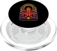 Onde di preghiera meditativa e sole, vibrante arte illuministica PopSockets PopGrip per MagSafe
