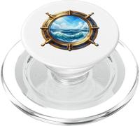 Onde nautiche della nave a vela con vista sull'oceano PopSockets PopGrip per MagSafe