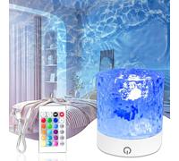 Onde Proiettore Stelle Soffitto, 3D Rotante Lampada a Onde D'acqua 16 Colori, con USB & Telecomando, Rotante Dinamica Lampada Acqua Wave Lampada Aurora Boreale Soffitto, per Camera fa Letto Bambini