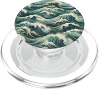 Onde Retro Vintage Ocean Art Mare Surf Vacanza PopSockets PopGrip per MagSafe