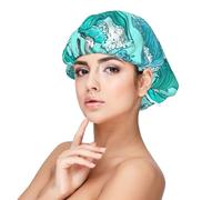 Onde Schizzi Uccelli Gabbiani,Cuffia da notte in raso per adulti - Cuffia da notte elastica per donna, copricapelli per la notte