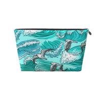 Onde Schizzo Uccelli Gabbiano, Borsa da toilette Borsa per trucco Borsa per cosmetici Borsa da toilette da viaggio portatile