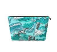 Onde Schizzo Uccelli Gabbiano, Borsa per il trucco Borsa per cosmetici Borsa da toilette da viaggio portatile Borsa da toilette