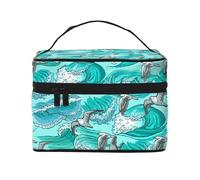 Onde Schizzo Uccelli Gabbiano, Borsa per il trucco Borsa per cosmetici Borsa da viaggio portatile da viaggio Astuccio per matite