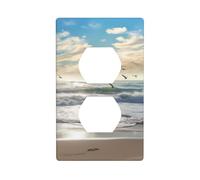 Onde sulla spiaggia con uccelli marini piastre da parete copre 1 banda duplex interruttore della luce piastra di copertura piastre da parete elettriche coperture prese coperture decorative per la
