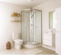 ONDEE - Cabina doccia idromassaggio AMELIA - Porta scorrevole - Bianco - quadrante 80cm