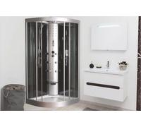 ONDEE - Cabina doccia idromassaggio GALIA - Porta scorrevole - Grigio - quadrante 100cm