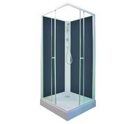 ONDÉE, Cabina Doccia MINEA, Finitura Personalizzabile, Montaggio con Silicone, Angolare, Porte Scorrevoli Vetro 5mm, 80x80x207,5cm, Kit Incluso