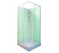 ONDÉE, Cabina Doccia MINEA, Finitura Personalizzabile, Montaggio con Silicone, Angolare, Porte Scorrevoli Vetro 5mm, 80x80x207,5cm, Kit Incluso