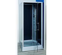 ONDÉE, Cabina Idromassaggio NIKY, Compatta, Reversibile, Montaggio con Silicone, Accesso Frontale, Porta Girevole Vetro 5mm, 90x90x215cm, Kit Incluso