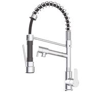 ONDÉE - Miscelatore Cucina Industriale ARIANE - Doccetta e Rubinetto Indipendente - Controller Ergonomico in Metallo - Beccuccio con Aeratore Anticalcare - Cartuccia Ceramica Ø35 mm - Finitura Grigio
