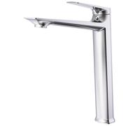 ONDÉE - Miscelatore Lavabo ARIANE - Dimensione L - Silhouette Purè - Controller Ergonomico in Metallo - Cartuccia Ceramica Ø30 mm - Flusso 5 L/min - Argento - Design Moderno - Finitura Grigio/Argento