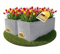 Ondis24 2 vasi per piante Vulkano, volume 50 l, rettangolari, con serbatoio d'acqua, balcone terrazzo, vaso per fiori, confezione doppia (lino)
