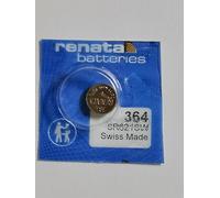 One (1) X 364-Batteria non ricaricabile SR621SW Renata-Batteria per orologio in ossido d'argento, 1,55 V, confezione Blister
