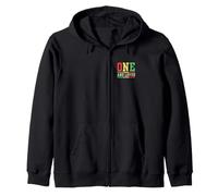 One And Loved Reggae Ispirato Rosso Giallo Verde Retro Felpa con Cappuccio