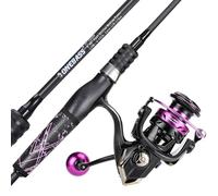 One Bass Canna da pesca e mulinello Combo, Spinning Combo con manico SuperPolymer - Viola-Viola-1.8M