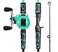 One Bass Canna da pesca e mulinello, IM6 grafite 2 pezzi vuoto Baitcasting Combo con manico in superpolimero - 6'0 "con mulinello per mancini