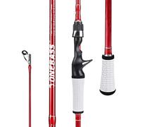 One Bass Canna da pesca, filatura e colata con 30 tonnellate di fibra di carbonio - 6' Casting - rosso