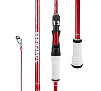 One Bass Canna da pesca, filatura e fusione, canna da pesca con fibra di carbonio da 30 tonnellate - 6' filatura - rosso