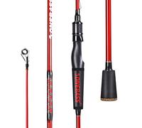 One Bass Canne da pesca, IM7 in grafite canna da filatura e asta da fusione, 2 pezzi di canna da baitcasting di alta qualità con manico in polimero - 6 'filatura -rosso