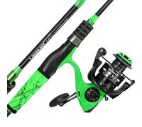 One Bass Mulinello da pesca Combo, 2 pezzi canna da pesca con mulinello super polimero manico Rod-verde -1,8 m