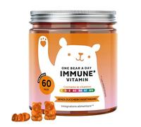 One Bear A Day Vitamin Immun - con Vitamina D, E, C, Vitamina B6, B12, Niacina, Biotina, Estratto di Propoli - 60 Pezzi (2 mesi) - Vegetariane, Senza Zucchero - Bears with Benefits