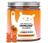 One Bear A Day Vitamin Immun - con Vitamina D, E, C, Vitamina B6, B12, Niacina, Biotina, Estratto di Propoli - 90 Pezzi (3 mesi) - Vegetariane, Senza Zucchero - Bears with Benefits