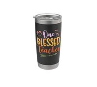 One Blessed Teacher Teach Vintage School Teachers Bicchiere termico in acciaio inox doppia parete