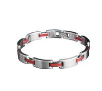 One bracciale da uomo in acciaio PVD gomma lunghezza 20 cm Techno Line