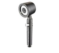 One Button Stop Handheld Shower Head High Pressure Water Saving Filter Shower Head 5 Modes Bathroom Accessories Set(Gray-Bracket)