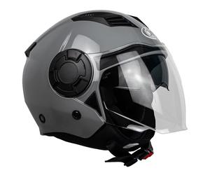One by Camamoto | Casco Alfa 2.0 Jet/Demi-Jet per Moto e Scooter, Nardo Grey Lucido, Doppia Visiera, Omologato ECE R22-06, Taglia XXL (61 cm)