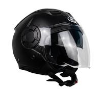 One by Camamoto | Casco Alfa 2.0 Jet/Demi-Jet per Moto e Scooter, Nero Opaco, Doppia Visiera, Omologato ECE R22-06, Taglia S (55-56 cm)