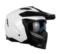 One by Camamoto | Casco Scooter e Moto, Track Jet, Bianco Lucido, Integrale con Mentoniera Estraibile, Omologato ECE R22-06, Taglia L (59 cm)