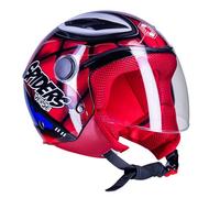 One by Camamoto | Casco Spiderman per Bambino, Bimbo, Omologato per Moto/Scooter, Junior, Taglia M (Medium) con Chiusura Micrometrica | Diametro Circonferenza Tempie 49-50cm