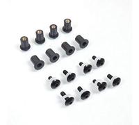 one by Camamoto cod 77171190A kit set viti di fissaggio in alluminio cnc con gommino per cupolino/parabrezza colore nero compatibile con tutti i modelli di moto
