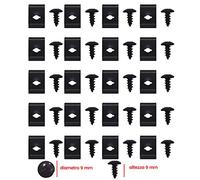 one by Camamoto cod 77171195 kit viti a croce e clips molletta autofilettanti per carrozzeria moto scooter filetto M5 lunghezza 10mm