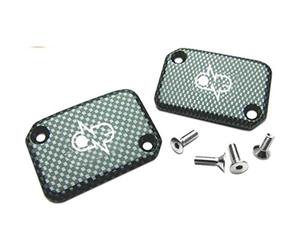 one by Camamoto cod 77280011 coppia tappi, coperchi pompa freno in alluminio colore carbonio compatibile con mbk nitro/yamaha aerox