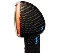 one by Camamoto coppia kit frecce (cod 77206145EC lampada demon carbonio carbon look gambo corto omologate CE attacco universale compatibile con moto scooter cafe race motard enduro quad)