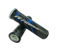 one by Camamoto manopole manubrio moto (77344210 coppia manopole colore nero/blu compatibile con grip ottimale prodotto di facile installazione, ø sx 22mm / dx 25mm - lungh. 120 mm)