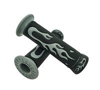 one by Camamoto manopole manubrio moto (cod. 77344204B flamming compatibile con scooter enduro, cross, motard, off road, con grip ottimale facile installazione, ø sx 22mm / dx 24mm - lungh. 125 mm)